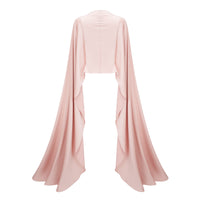 Everleigh Champagne Satin Top & Skirt Set With Cape Detail