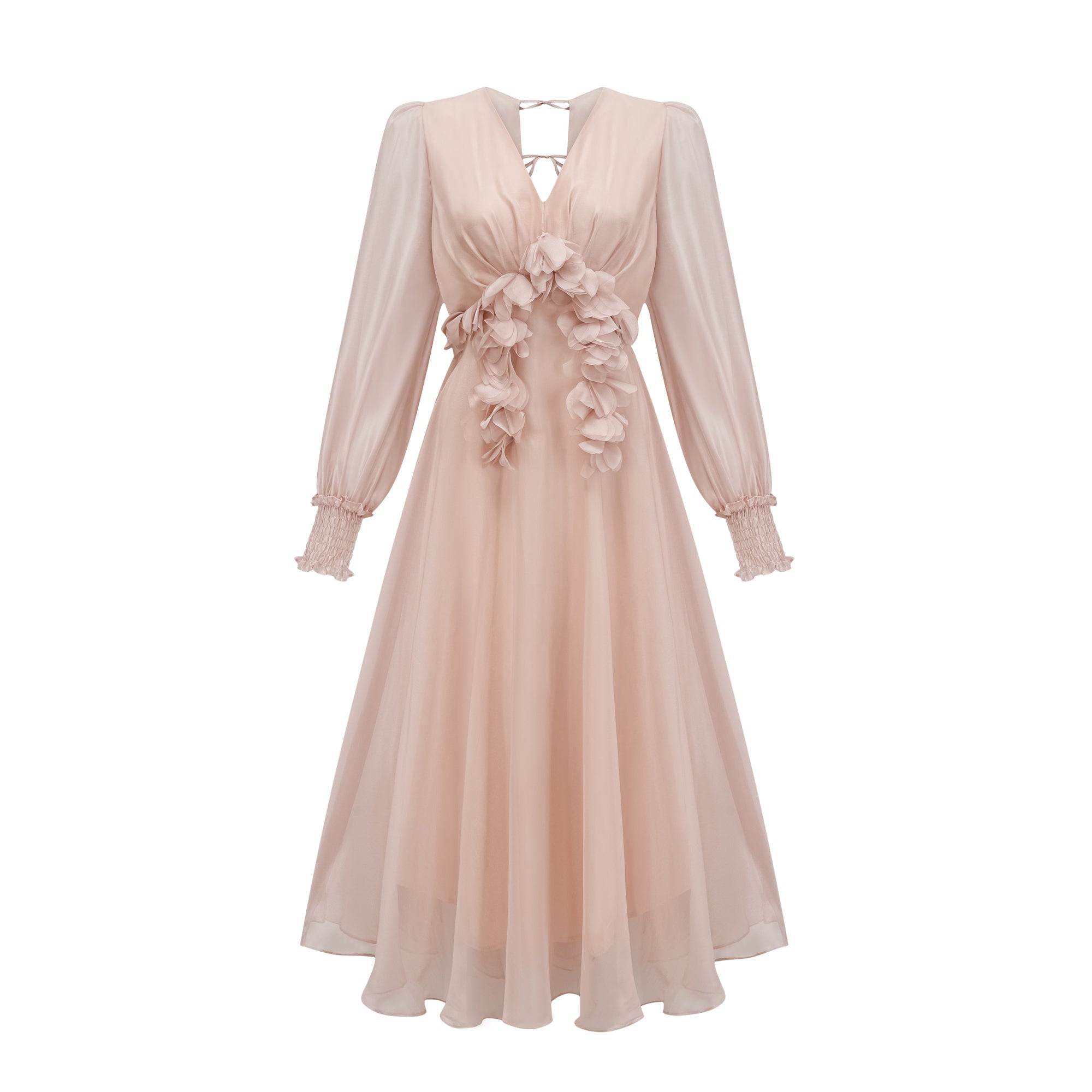 Lucie faux-floral embellished midi dress