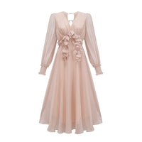 Lucie faux-floral embellished midi dress