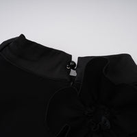 Isidora Black Bowknot Floral Appliqué Maxi Dress