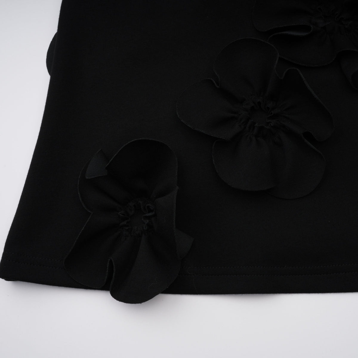 Isidora Black Bowknot Floral Appliqué Maxi Dress