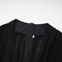 Greta Black Ruched Sheer Mesh Maxi Dress