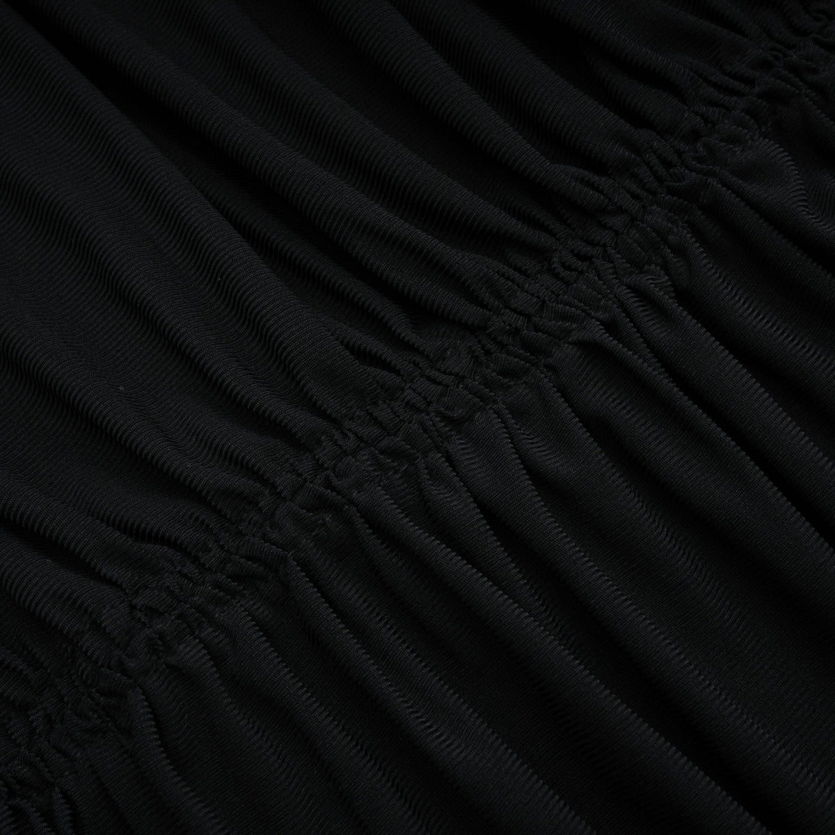 Greta Black Ruched Sheer Mesh Maxi Dress