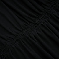 Greta Black Ruched Sheer Mesh Maxi Dress