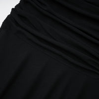 Greta Black Ruched Sheer Mesh Maxi Dress