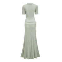 Siena Shirred Crochet-Knit Maxi Dress