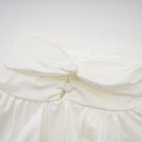 Maeva faux-flower ruched mini dress in White