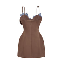 Johanna Brown Floral Panelled Mini Dress