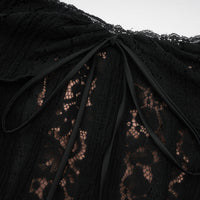 Émeline floral lace flared-cuff midi dress in Black