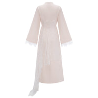 Elysia White Asymmetrical Floral Lace Maxi Dress