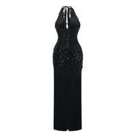 Siphokazi Black Halterneck Embellished Corset Maxi Gown