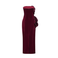 Azura Red Floral Appliqué Maxi Dress
