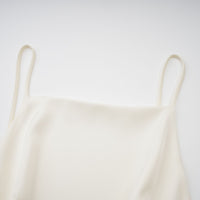 Lyna White Satin Ruffled Mini Dress with Shawl Panel Detail