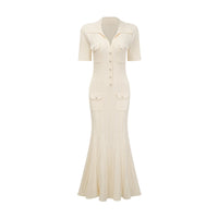 Nouria neutrals ribbed-knit midi dress