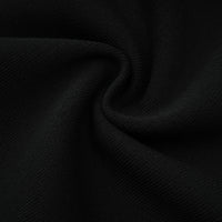 Fabienne black embellished ruffled knitted mini dress