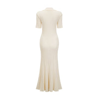 Nouria neutrals ribbed-knit midi dress