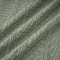 Siena green shirred crochet-knit maxi dress