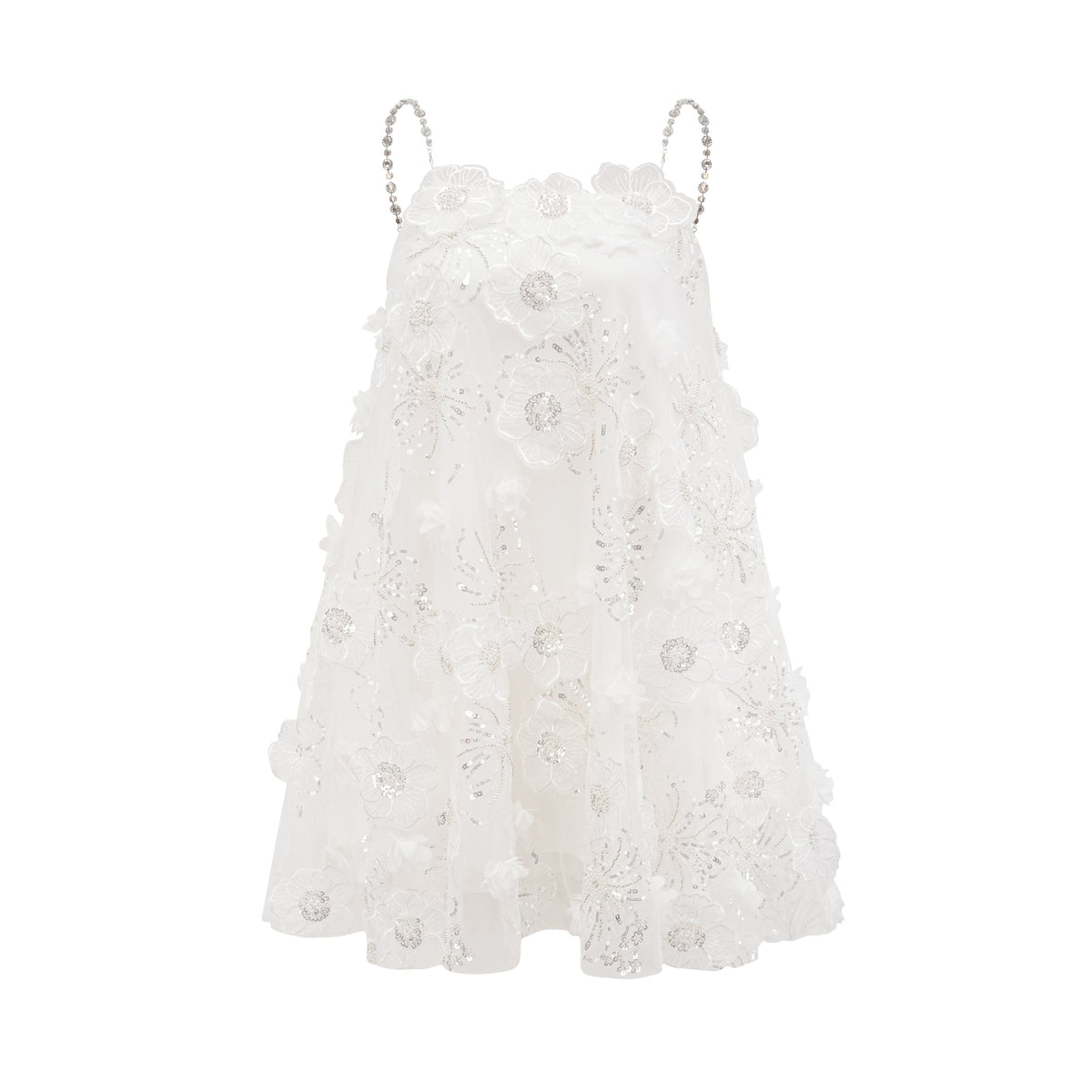 Suzette crystal-embellished floral mini dress