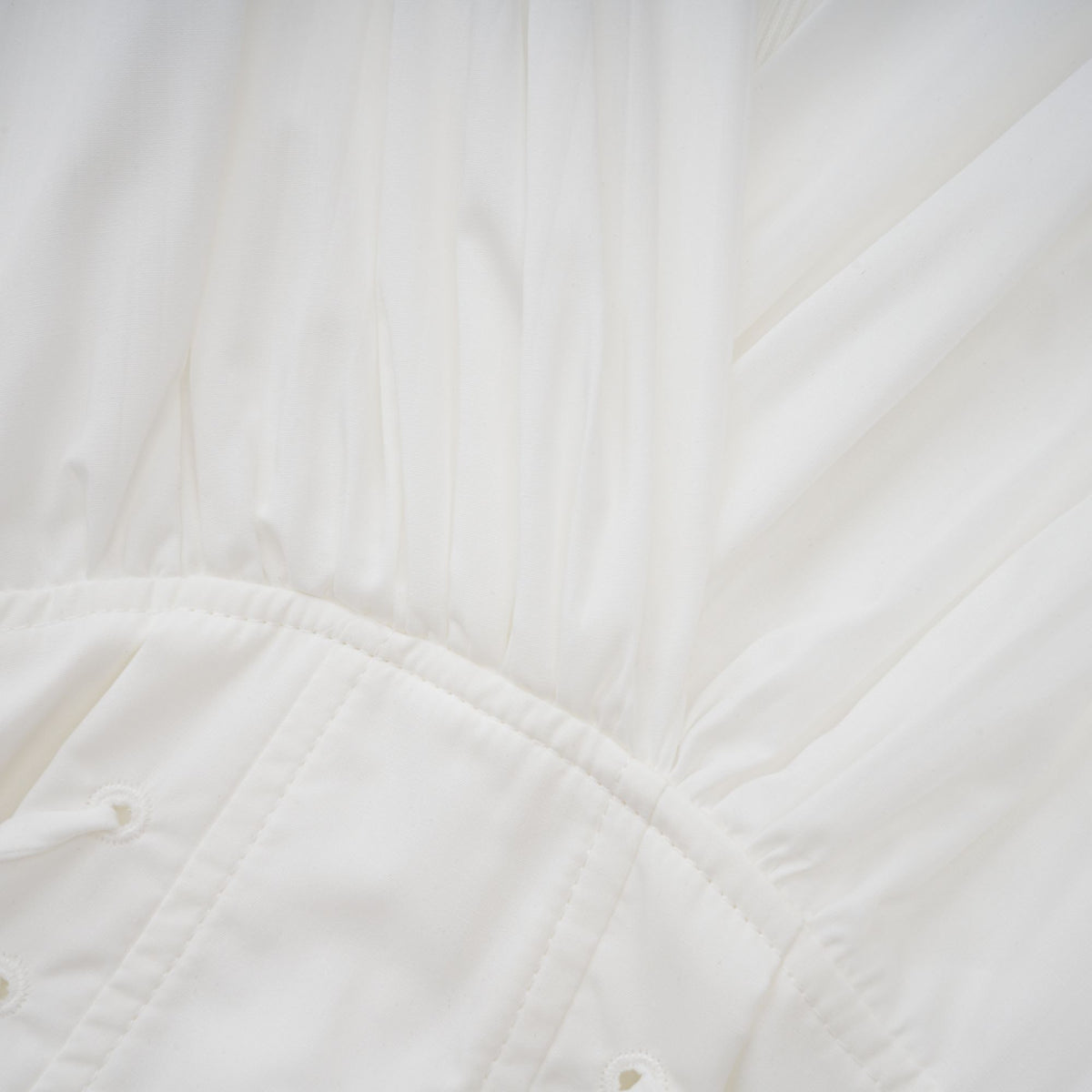 Vienne White Lace-Up Pleated Maxi Dress