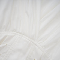 Vienne White Lace-Up Pleated Maxi Dress