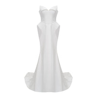 Alba White Barrel Waist Corset Maxi Dress