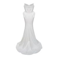 Alba White Barrel Waist Corset Maxi Dress