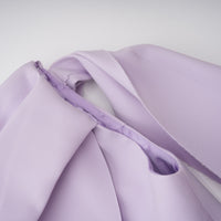 Annabelle Purple Cape-Design Ribbon Maxi Dress (Without Gloves)