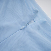 Sylphe Baby-Blue Asymmetrical Pleated Sleeveless Mini Dress