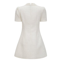 Gaëlle White Faux Pearl Tweed Mini Dress