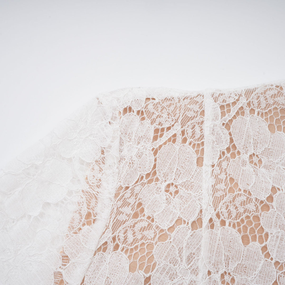 Bronte White Pleated Floral Lace Midi Dress