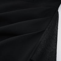 Bernadette black lace-panell asymmetrical midi dress