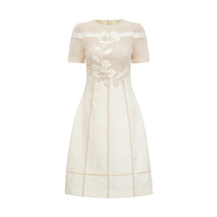 Diane floral embroidered openwork midi dress