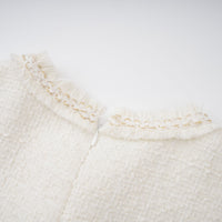 Gaëlle White Faux Pearl Tweed Mini Dress