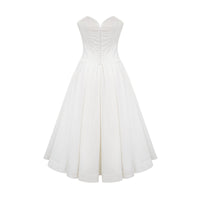 Katherine White Off-Shoulder Corset Midi Dress