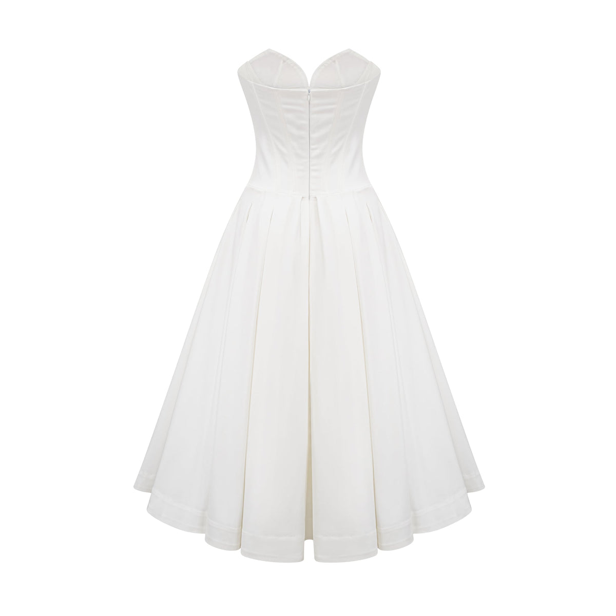 Katherine White Off-Shoulder Corset Midi Dress