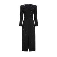 Imelda black crystal-embellished maxi dress