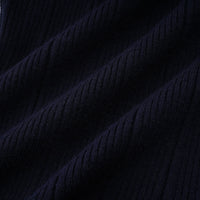 Fern Navy Blue Satin Panel Knit Midi Dress