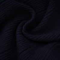 Fern Navy Blue Satin Panel Knit Midi Dress