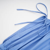 Emma petal-detail drawstring maxi dress in Blue