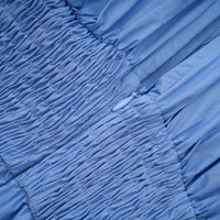 Emma petal-detail drawstring maxi dress in Blue