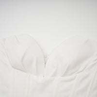 Katherine White Off-Shoulder Corset Midi Dress
