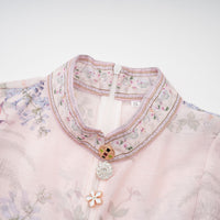 Fabienne light-pink floral-print mini dress