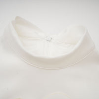 Magali White Sleeveless Maxi Dress with Faux Flower & Bow-Tie Embellishment