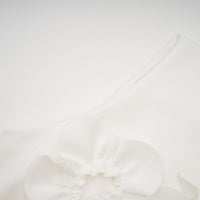 Magali White Sleeveless Maxi Dress with Faux Flower & Bow-Tie Embellishment