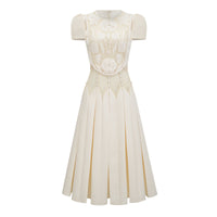 Maelle White Flower Embroidered Maxi Dress