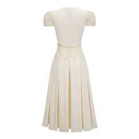 Maelle White Flower Embroidered Maxi Dress