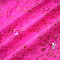 Celestia Floral-Appliqué Embellished Mini Dress in Pink