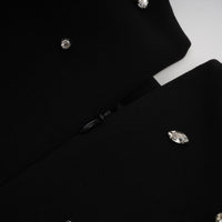 Imelda black crystal-embellished maxi dress