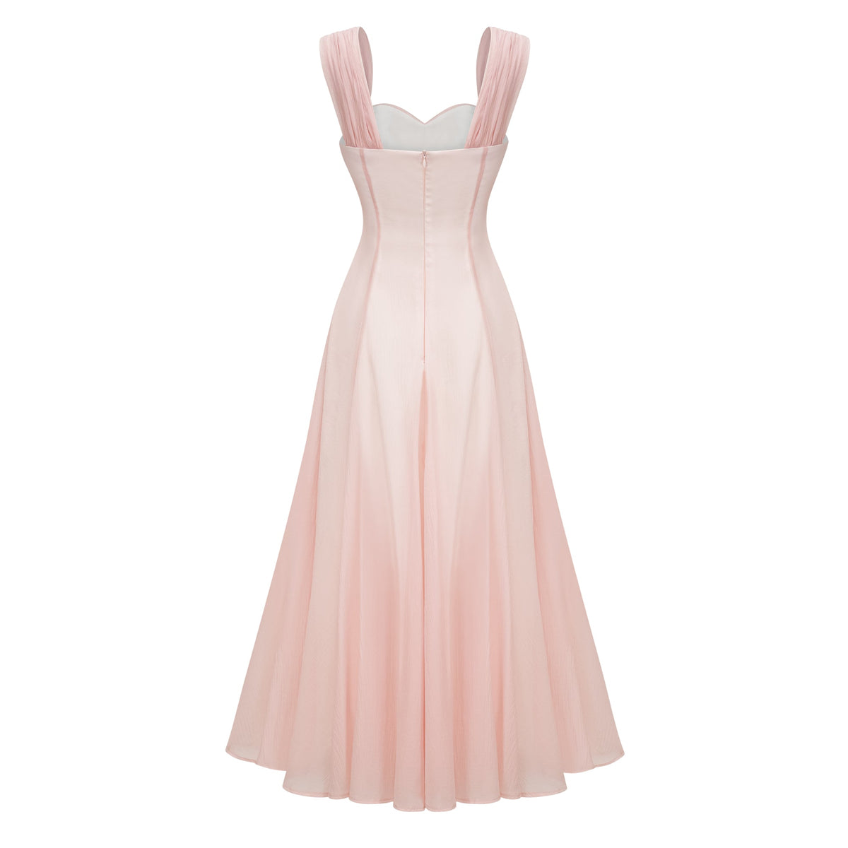 Érasme Pink Flounced Midi Dress
