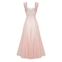 Érasme Pink Flounced Midi Dress